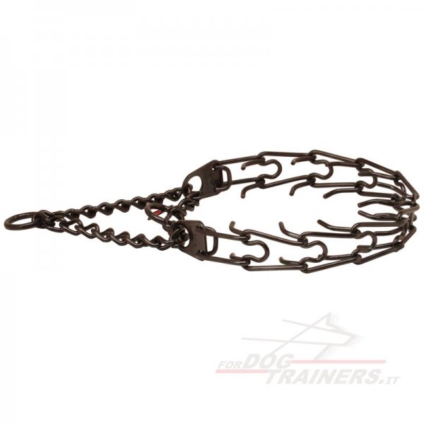 Collare di acciaio inox annerito a punte 4 mm per cane