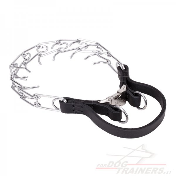 Collare a punte di acciaio cromato con maniglia, 3.25 mm