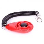 Clicker rosso con moschettone per addestramento del cane