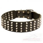 Collare in cuoio con piramidi