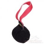 Riporto da mordere rotondo in pelle con maniglia