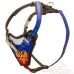 Pettorina in cuoio con disegno di bandiera russa