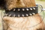 Collare in cuoio con borchie a punta per Malinos