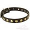 Collare in cuoio con borchie rotonde per cane