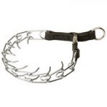 Collare con le punte in acciaio cromato e cuoio, 3,9 mm