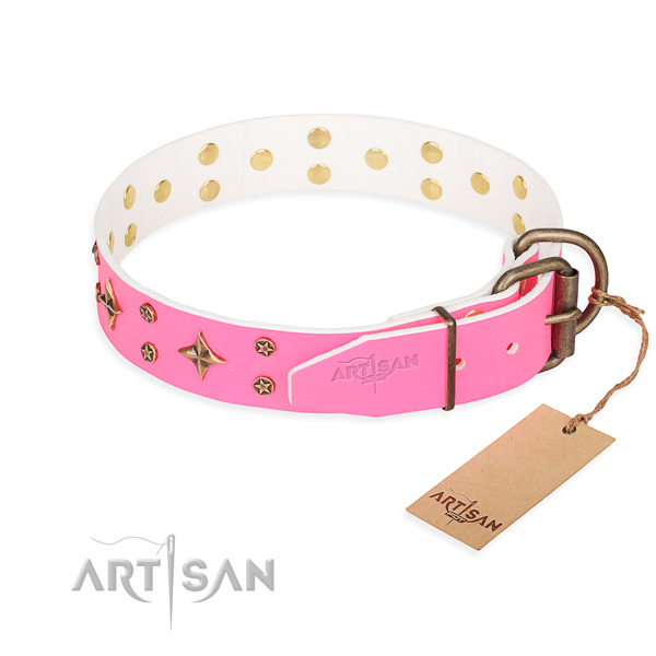 Collare esclusivo Chi-Chi Pink Rose Artisan per cane