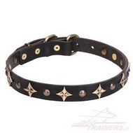 Collare con borchie "Four Cornered Stars" per cane Collare con borchie "Four Cornered Stars" per cane