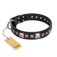 Collare nero "Space Walk" FDT Artisan per cane Collare nero "Space Walk" FDT Artisan per cane
