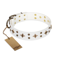 Collare colore bianco "Bright stars" FDT Artisan per cane Collare colore bianco "Bright stars" FDT Artisan per cane