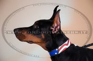 Collare dipinto a mano "Bandiera americana" per Dobermann Collare dipinto a mano "Bandiera americana" per Dobermann