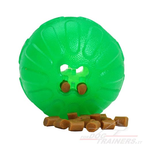Palla verde di gomma con dosatore