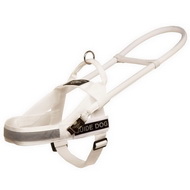 Pettorina in nylon bianco per cane guida per non vedenti Pettorina in nylon bianco per cane guida per non vedenti