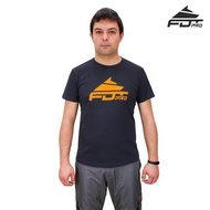 "Pro Fit" Maglietta grigia con logo FDT Pro arancione in cottone "Pro Fit" Maglietta grigia con logo FDT Pro arancione in cottone