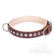Collare "Cone" marrone con decorazioni cromate Collare "Cone" marrone con decorazioni cromate