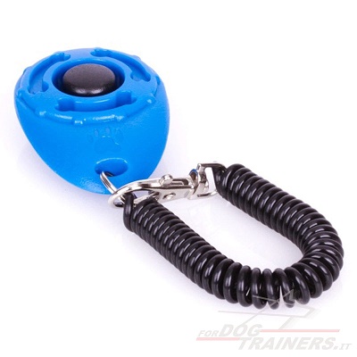 Clicker blu in plastica per cane