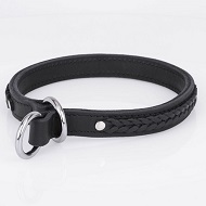 Collare a strozzo "Rattlesnake" fatto di due strati di cuoio