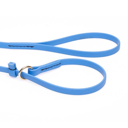 Guinzaglio-collare per cani realizzato in nuovo materiale biothane colore blu