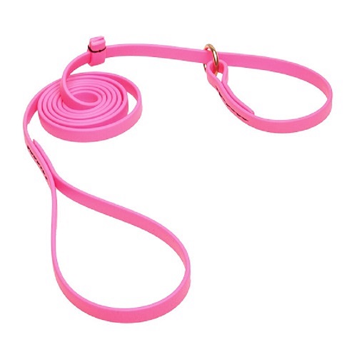 Guinzaglio-collare per cani realizzato in nuovo materiale biothane colore rosa
