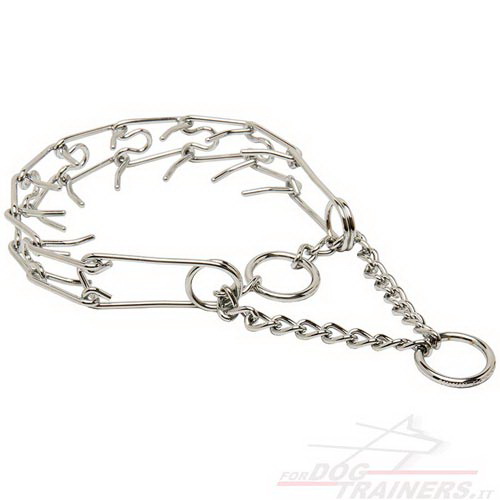 Collare con le punte di acciaio cromato 3.9 mm per cane