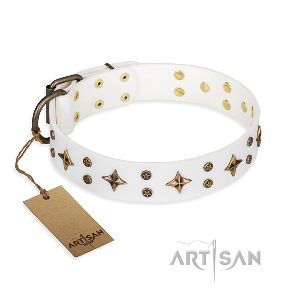Collare colore bianco "Bright stars" FDT Artisan per cane