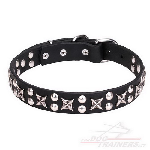 Collare con borchie a stellina "Planets and Stars" per cane