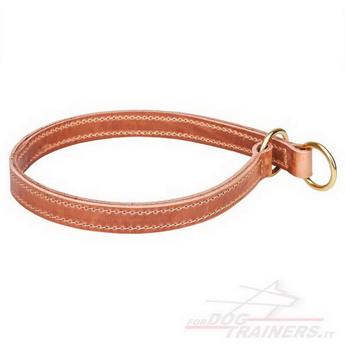 Collare a strozzo in pelle naturale per cane Collare a strozzo in pelle naturale per cane