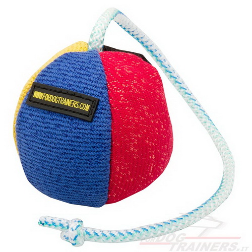 La palla morbida con corda per cucciolo, 9 cm