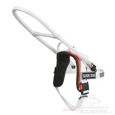 Pettorina in nylon bianco/rosso per cane guida