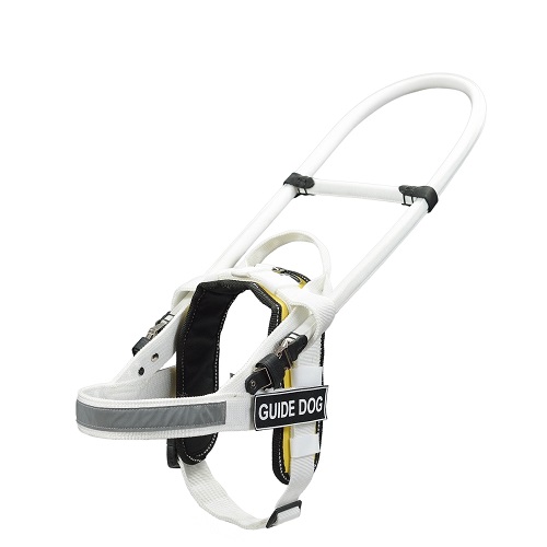 Pettorina in nylon bianco/giallo per cane guida