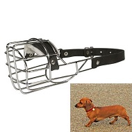 Museruola a cestello in filo metallico nichelato per Bassotto